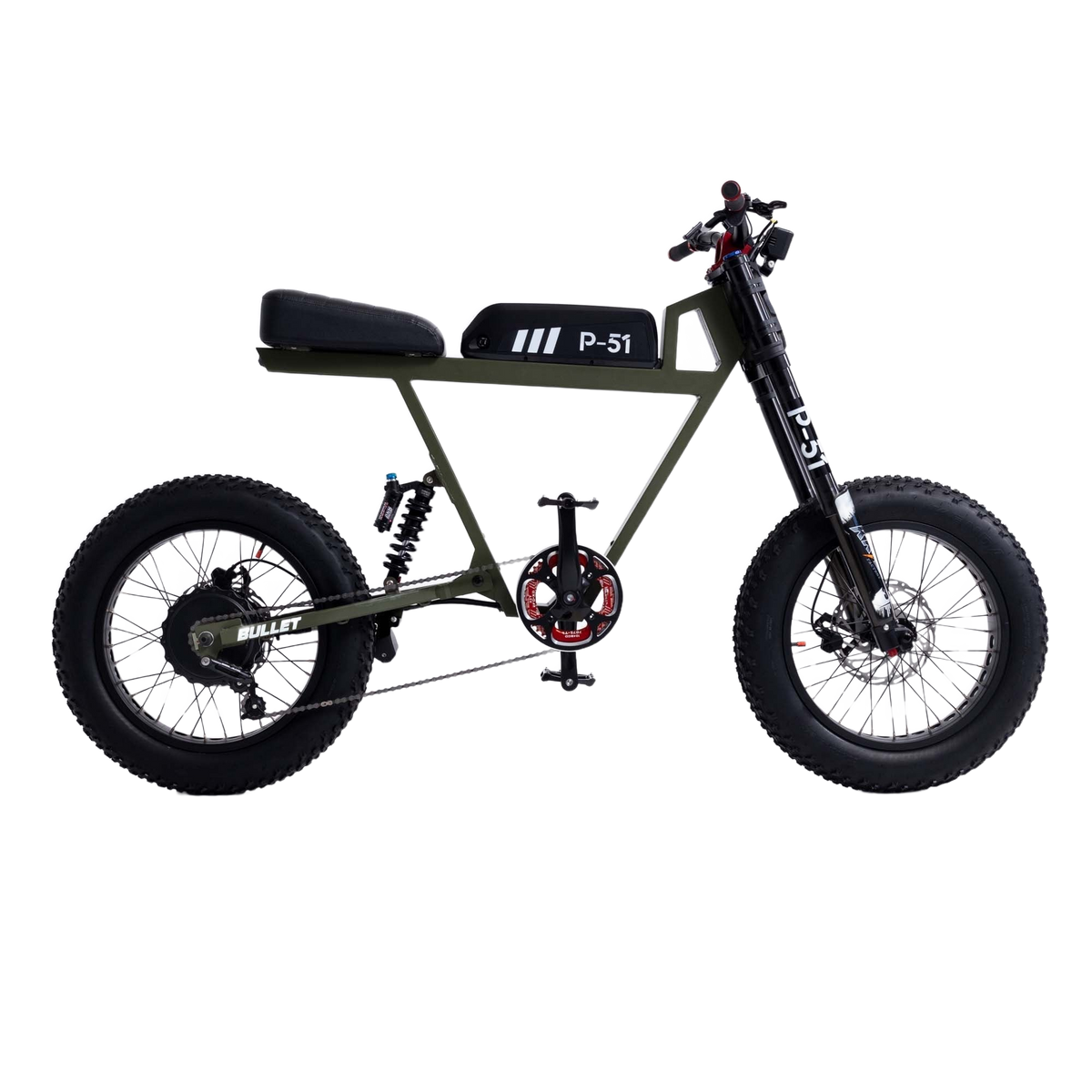 P51 The Bullet electric bike, transparent background
