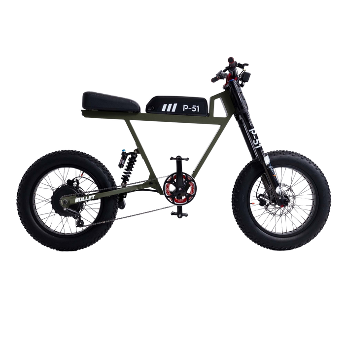 P51 The Bullet electric bike, transparent background